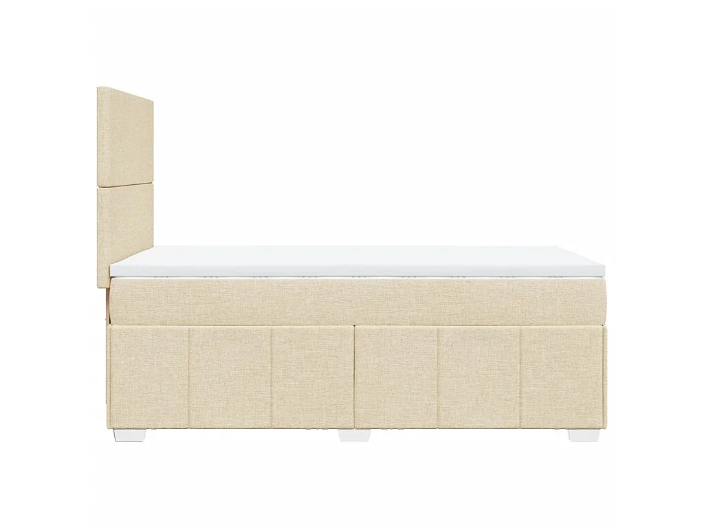 Giroletto a Molle con Materasso Crema 80x200 cm inTessuto