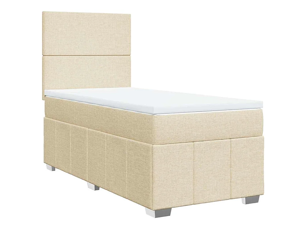 Cama com molas/colchão 80x200 cm tecido cor crème