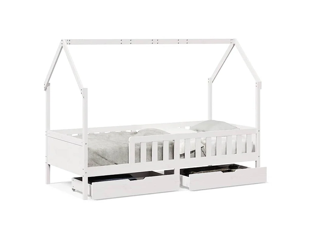 Giroletto Bambini con Cassetti 80x200 cm Legno Massello di Pino