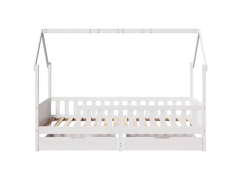 Giroletto Bambini con Cassetti 80x200 cm Legno Massello di Pino