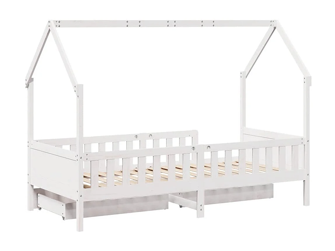Giroletto Bambini con Cassetti 80x200 cm Legno Massello di Pino
