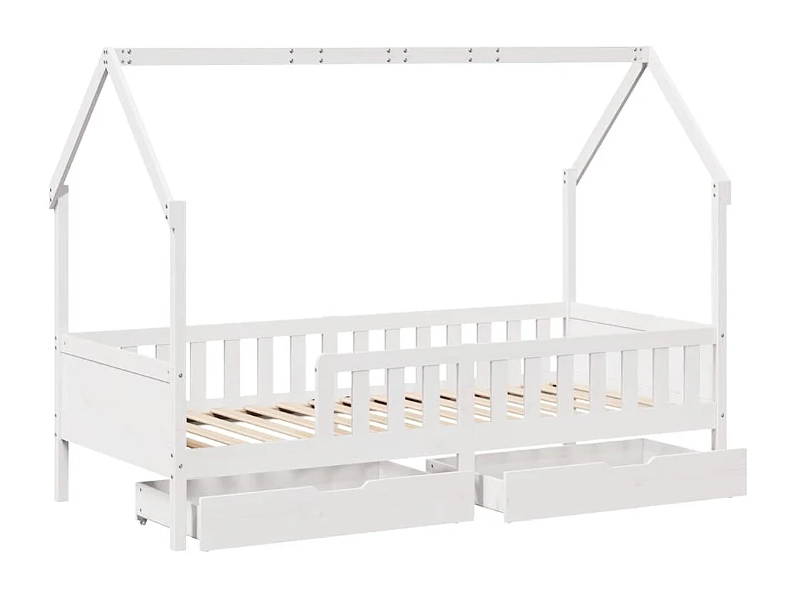 Giroletto Bambini con Cassetti 80x200 cm Legno Massello di Pino