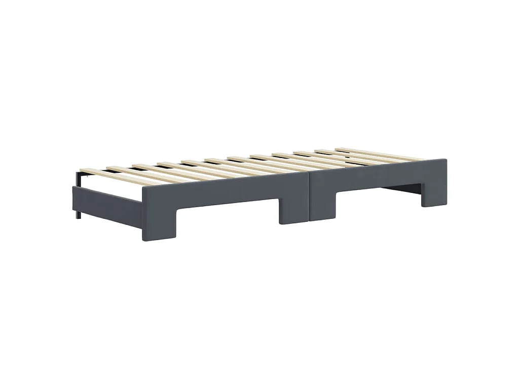 Slaapbank onderschuifbed en lades 80x200 cm fluweel donkergrijs