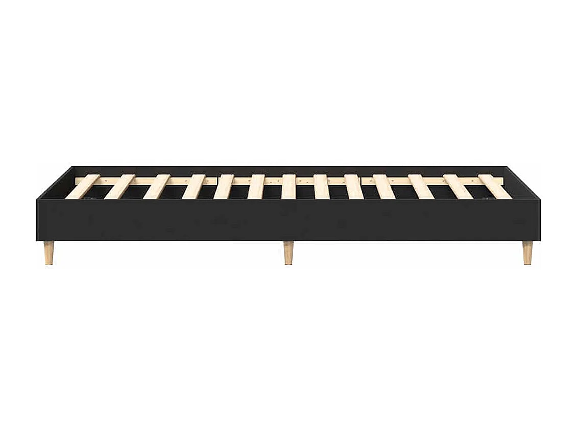 Cadre de lit sans matelas noir 75x190 cm bois ingénierie