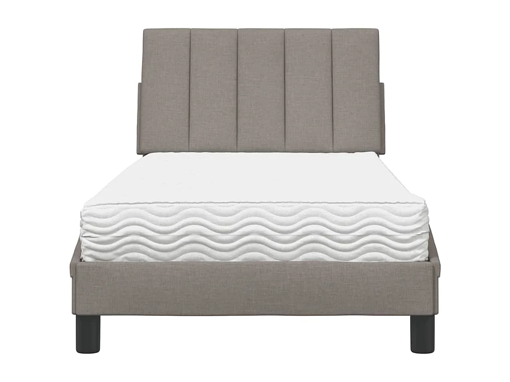 Bed met matras "Hanko" stof taupe 80x200 cm
