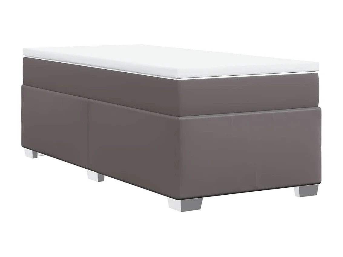 Giroletto a Molle con Materasso Grgio 80x200 cm in Similpelle