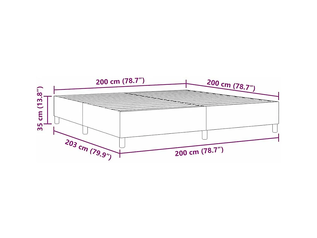 Letto a molle Blu 200 x 200 cm Tessuto in velluto a coste