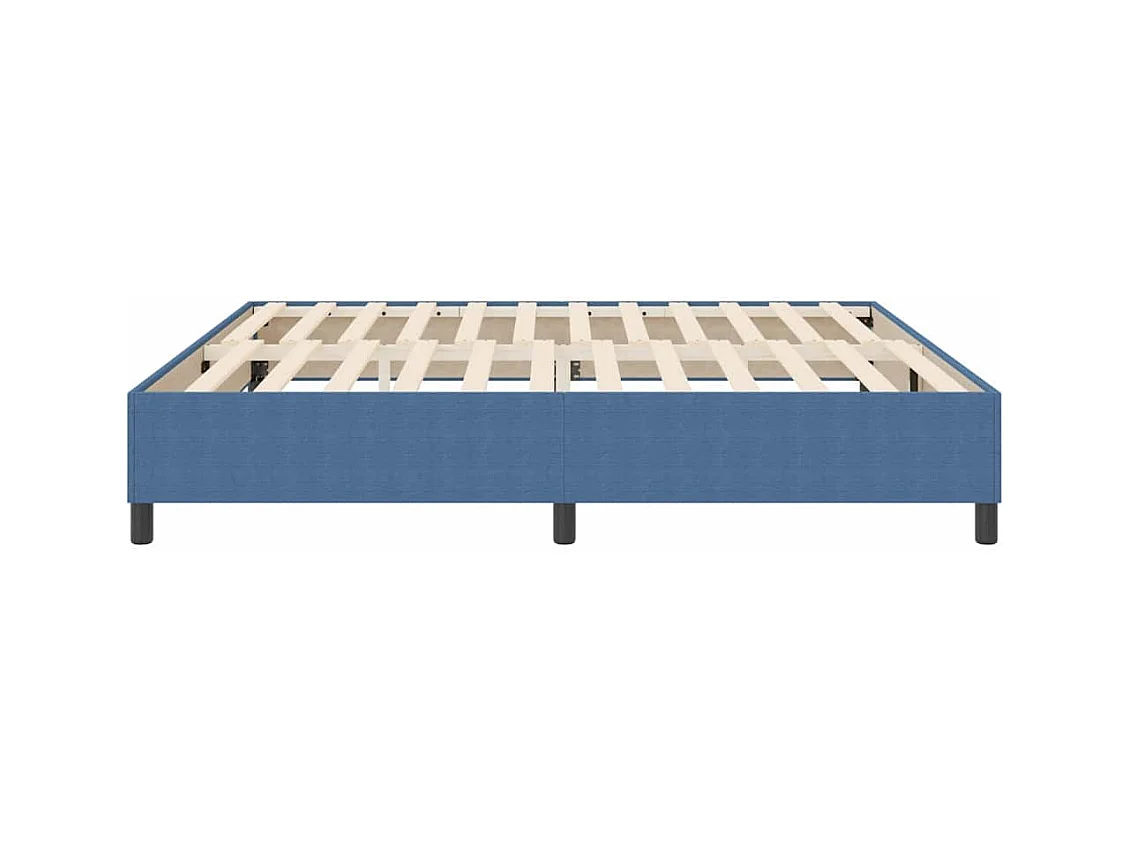 Letto a molle Blu 200 x 200 cm Tessuto in velluto a coste