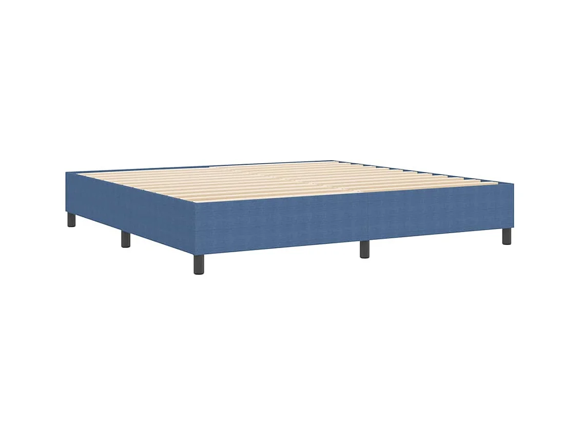 Letto a molle Blu 200 x 200 cm Tessuto in velluto a coste