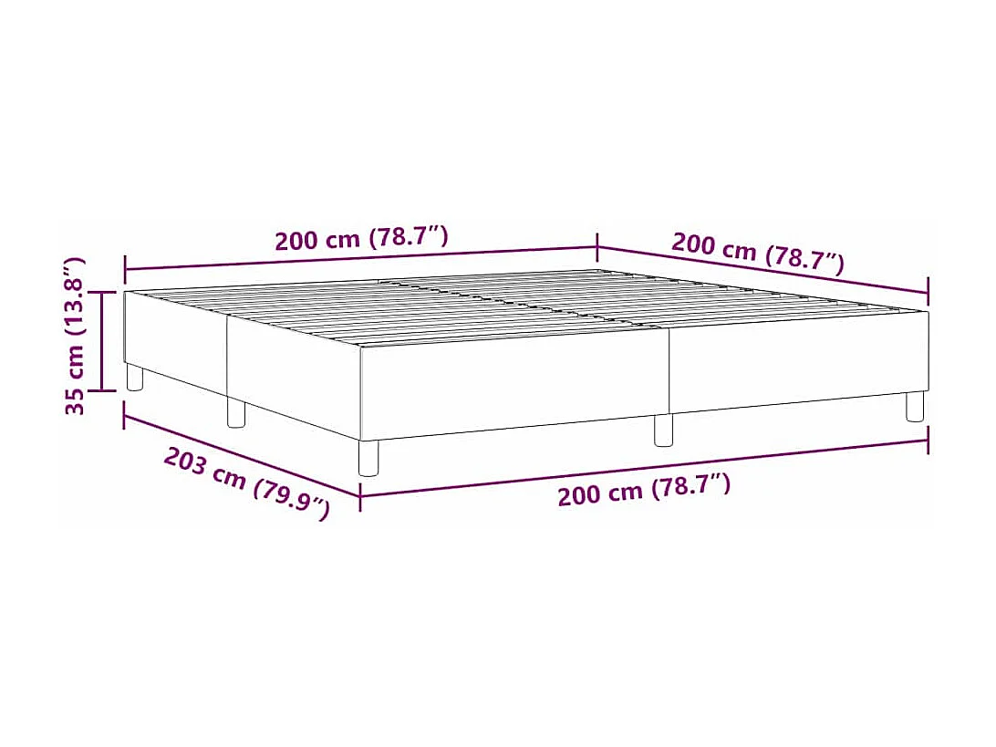 Platform bedframe Blauw 200 x 200 cm Stof