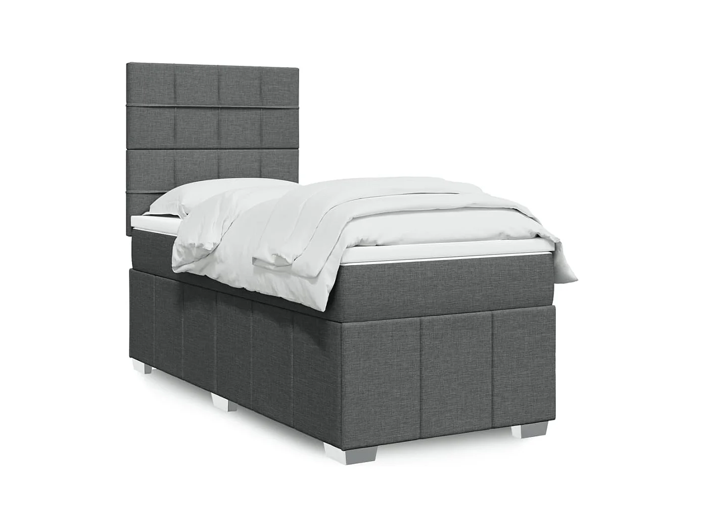 Sommier à lattes de lit avec matelas Gris foncé 80x200 cm Tissu