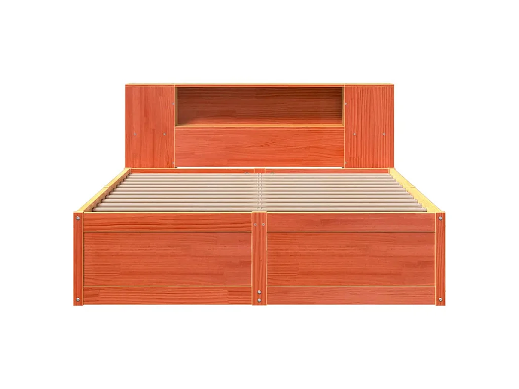 Letto senza Materasso Marrone Cera 135x190 cm in Legno di Pino