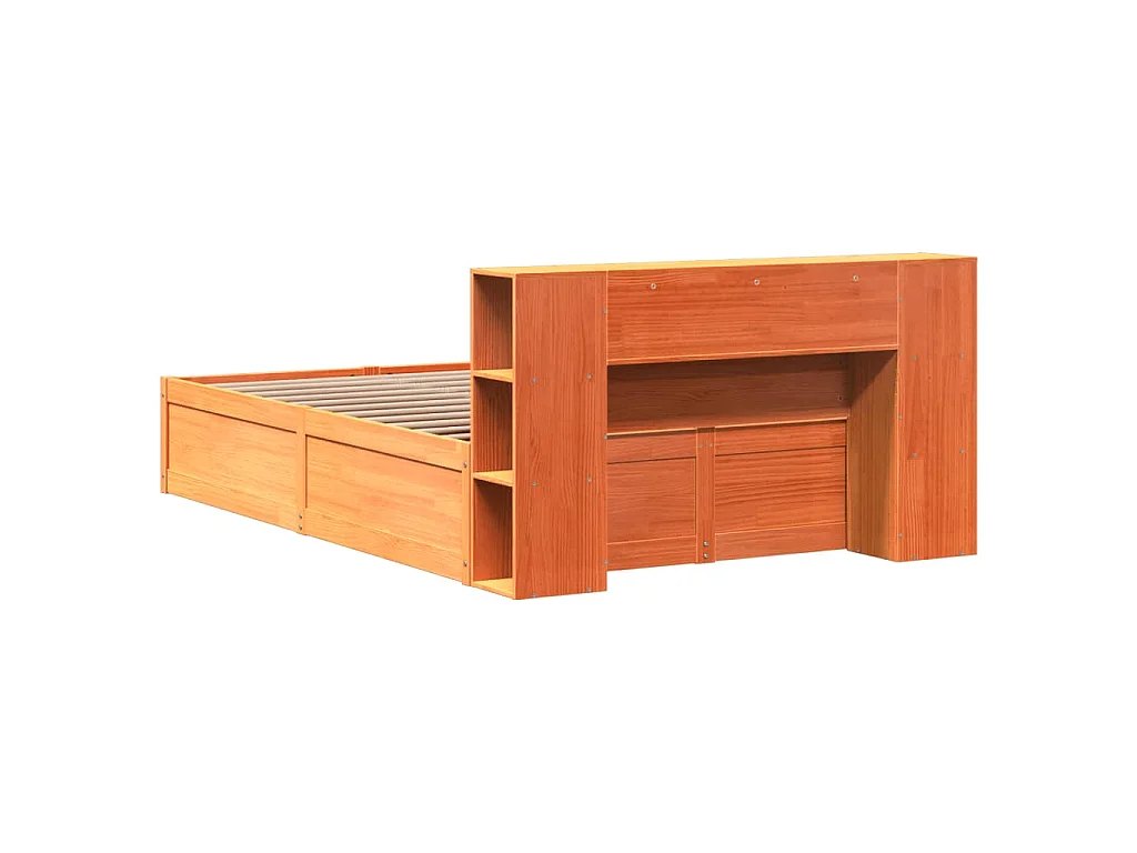 Letto senza Materasso Marrone Cera 135x190 cm in Legno di Pino