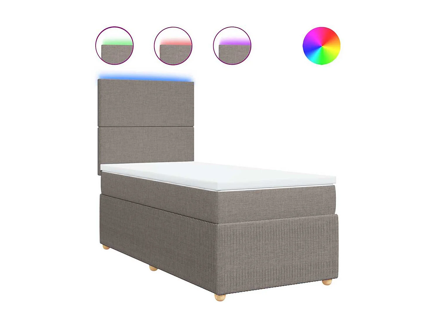 Boxspring met matras stof taupe 80x200 cm