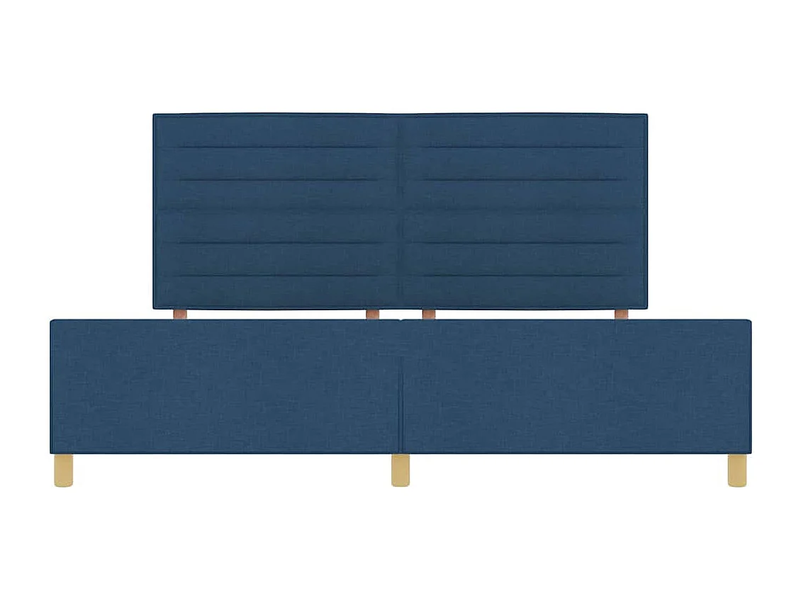 Struttura del letto con testiera Blu 200 x 200 cm Tessuto