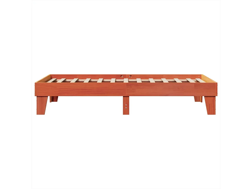 Bedframe zonder matras massief grenenhout wasbruin 75x190 cm
