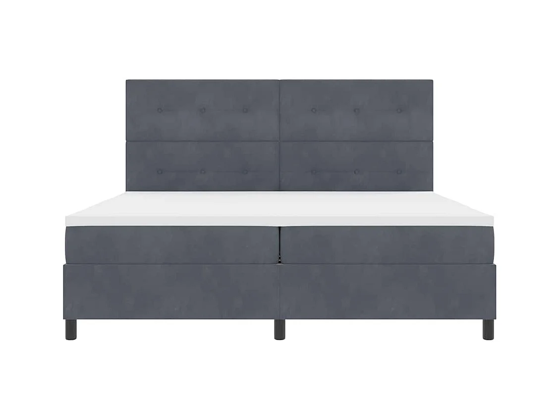 Boxspringbett mit Matratze Dunkelgrau 200 x 200 cm Samt