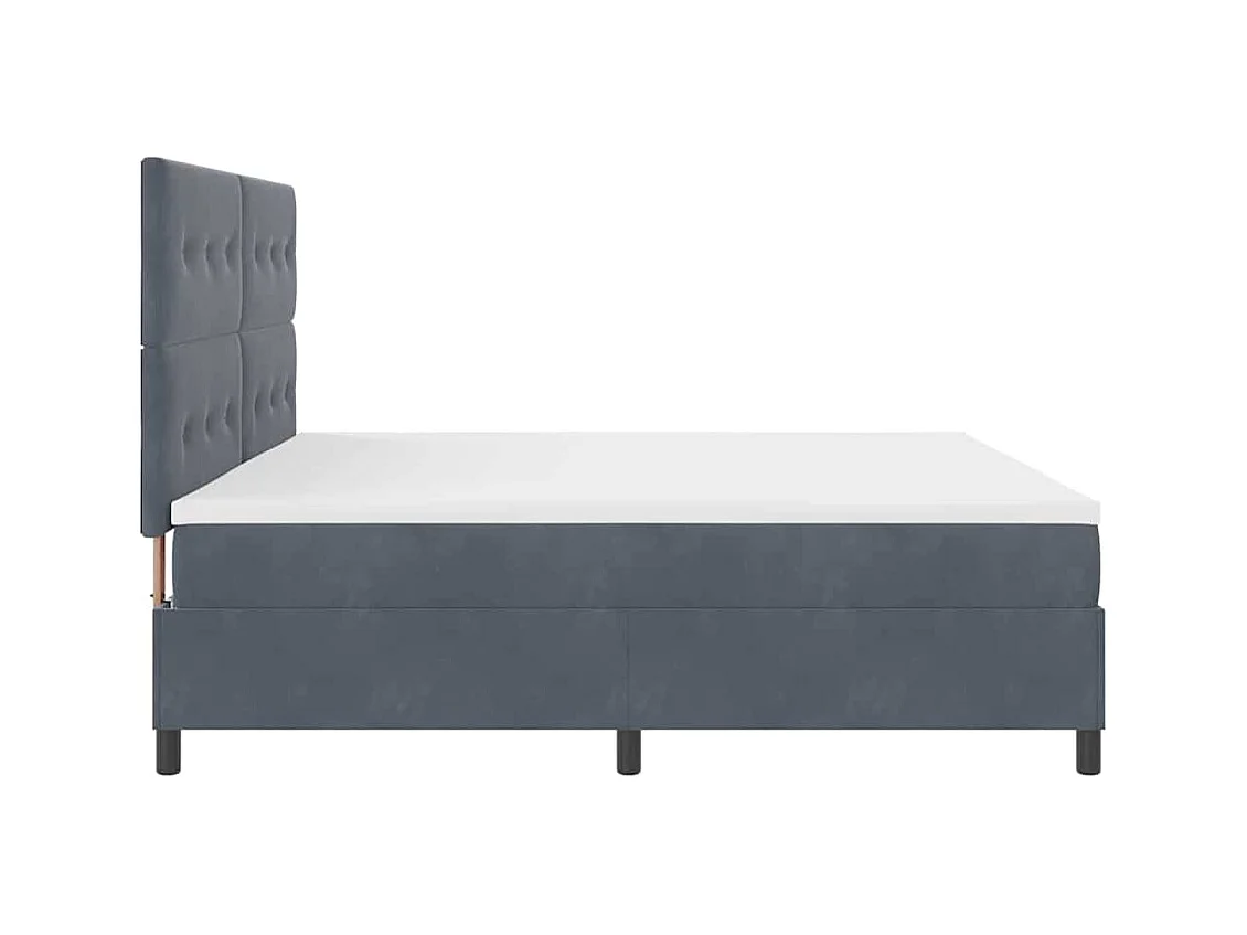 Boxspringbett mit Matratze Dunkelgrau 200 x 200 cm Samt