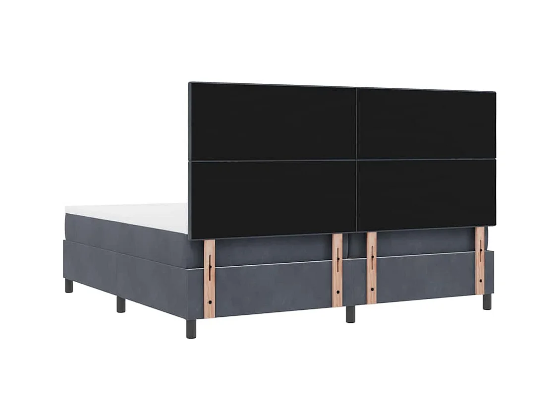Boxspringbett mit Matratze Dunkelgrau 200 x 200 cm Samt