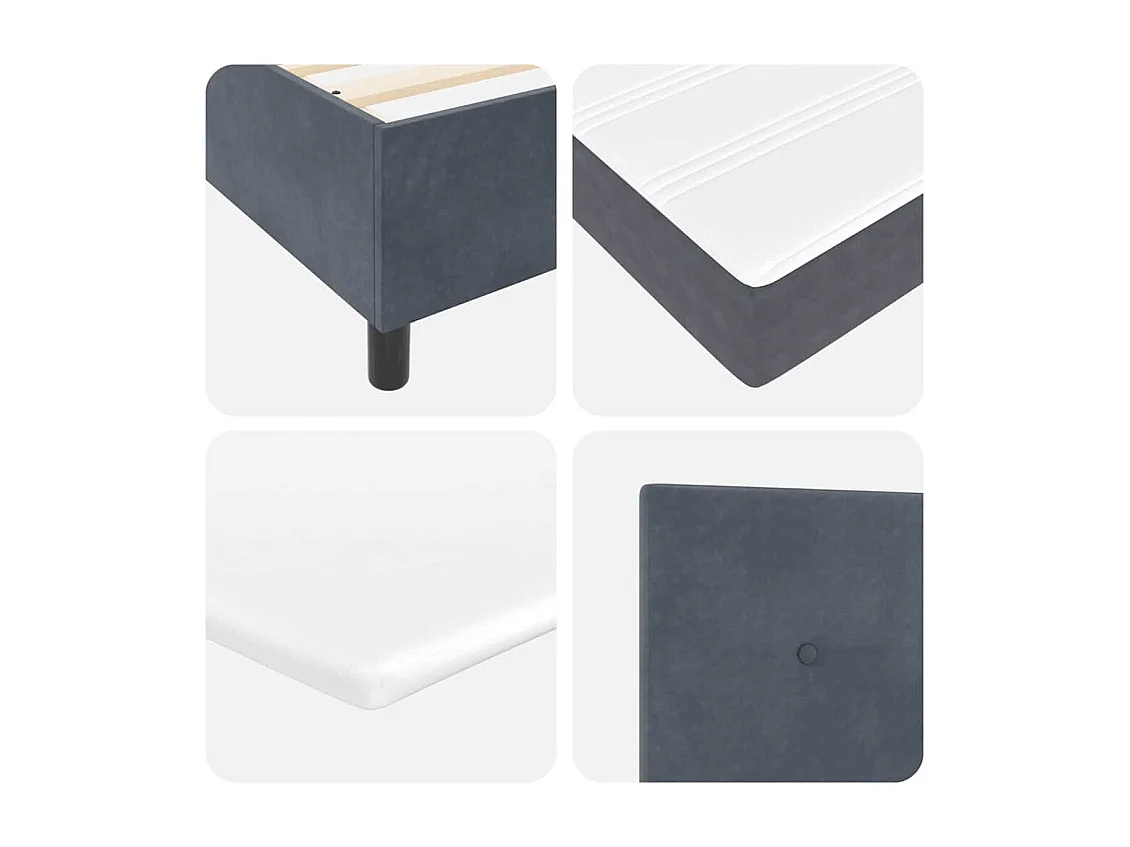 Boxspringbett mit Matratze Dunkelgrau 200 x 200 cm Samt