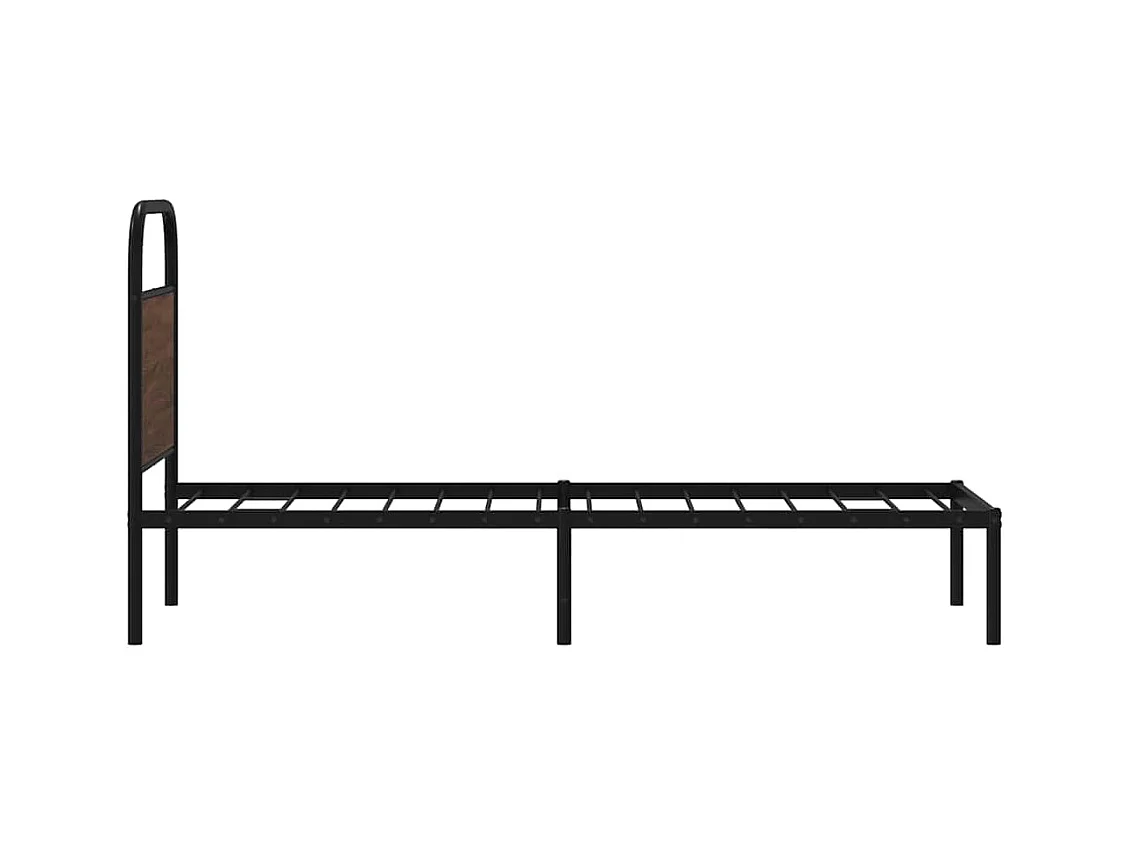 Cadre de lit sans matelas 75x190cm chêne marron bois ingénierie