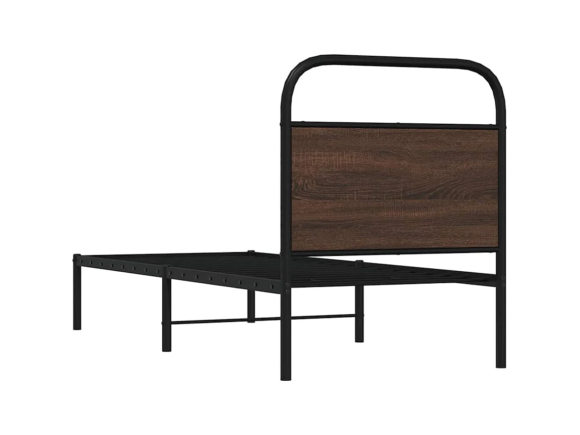 Cadre de lit sans matelas 75x190cm chêne marron bois ingénierie
