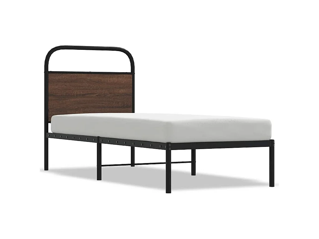 Cadre de lit sans matelas 75x190cm chêne marron bois ingénierie