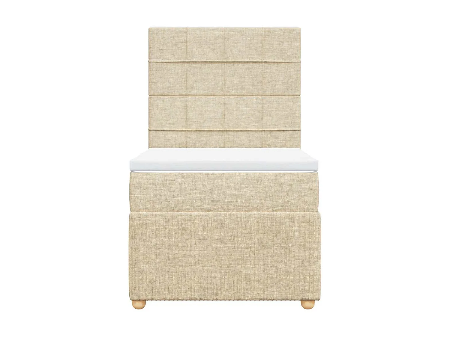 Sommier à lattes de lit avec matelas Crème 80x200 cm Tissu