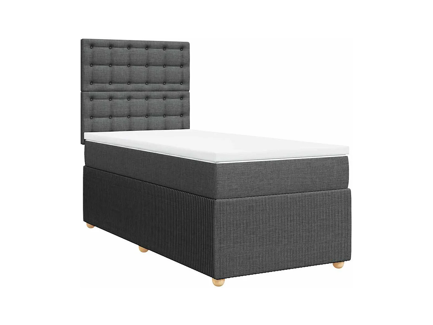 Sommier à lattes de lit avec matelas Gris foncé 80x200 cm Tissu