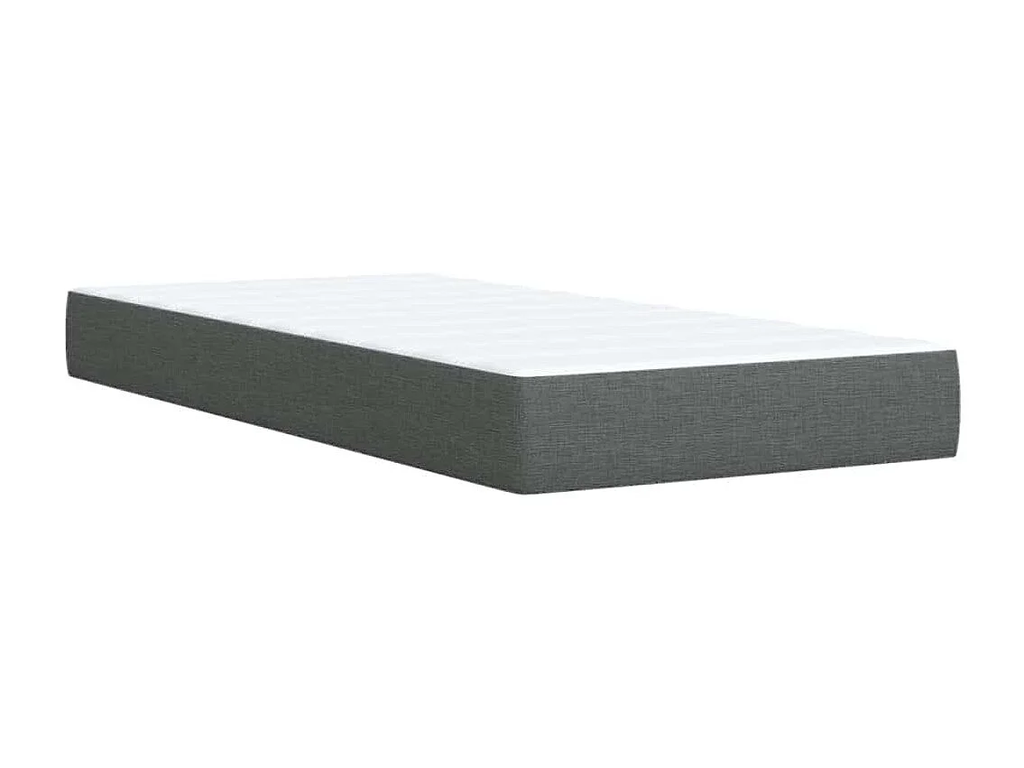 Cama box spring con colchón tela gris oscuro 80x200 cm