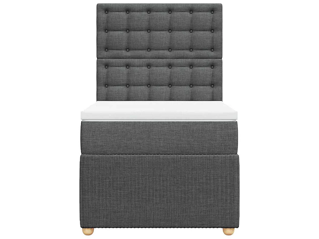Boxspring met matras stof donkergrijs 80x200 cm