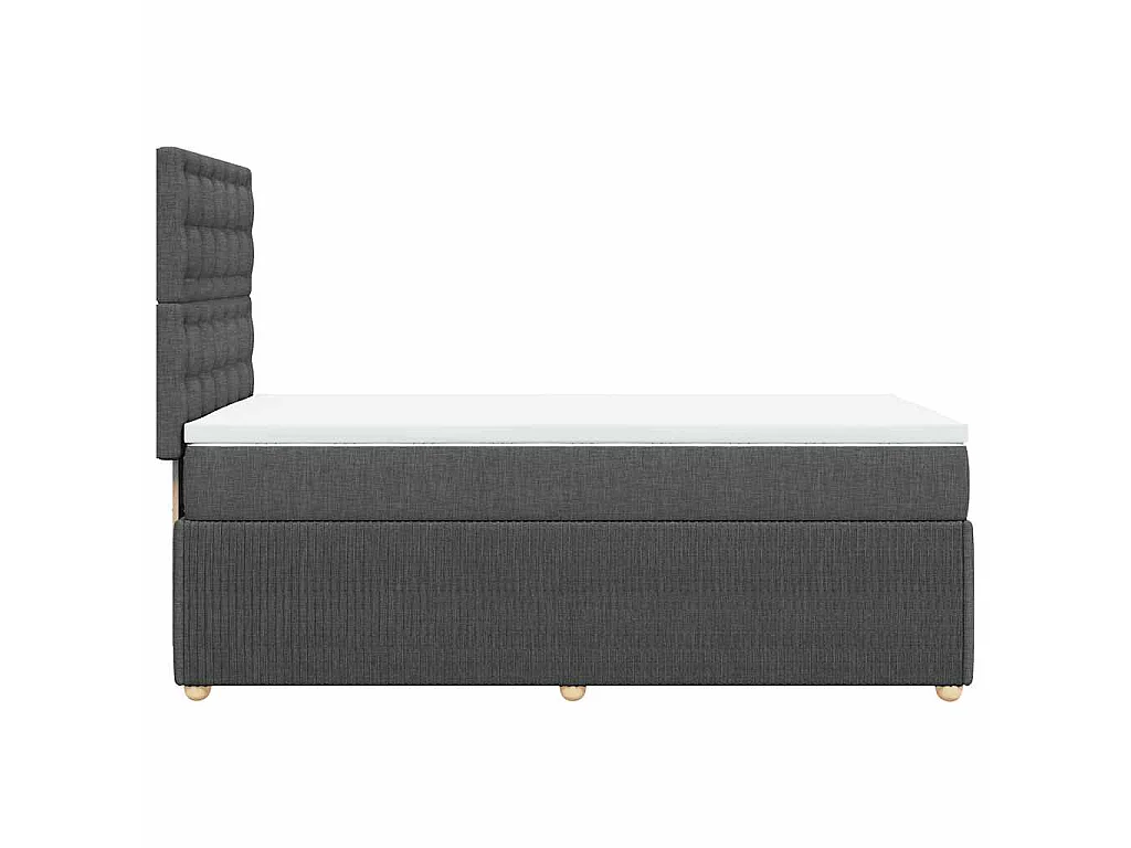 Boxspring met matras stof donkergrijs 80x200 cm