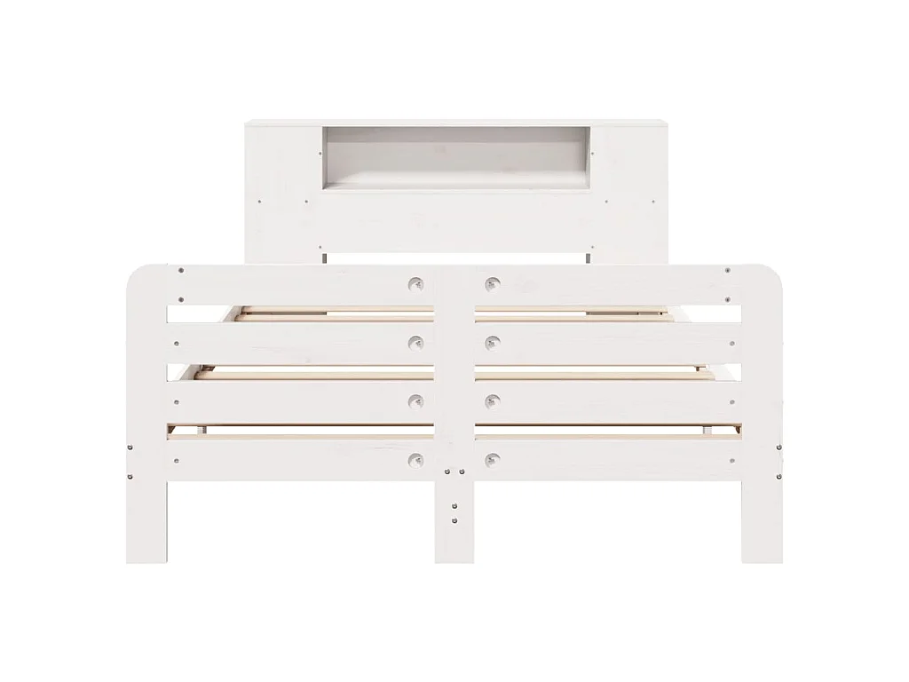 Cama sem colchão 135x190 cm madeira de pinho maciça branco