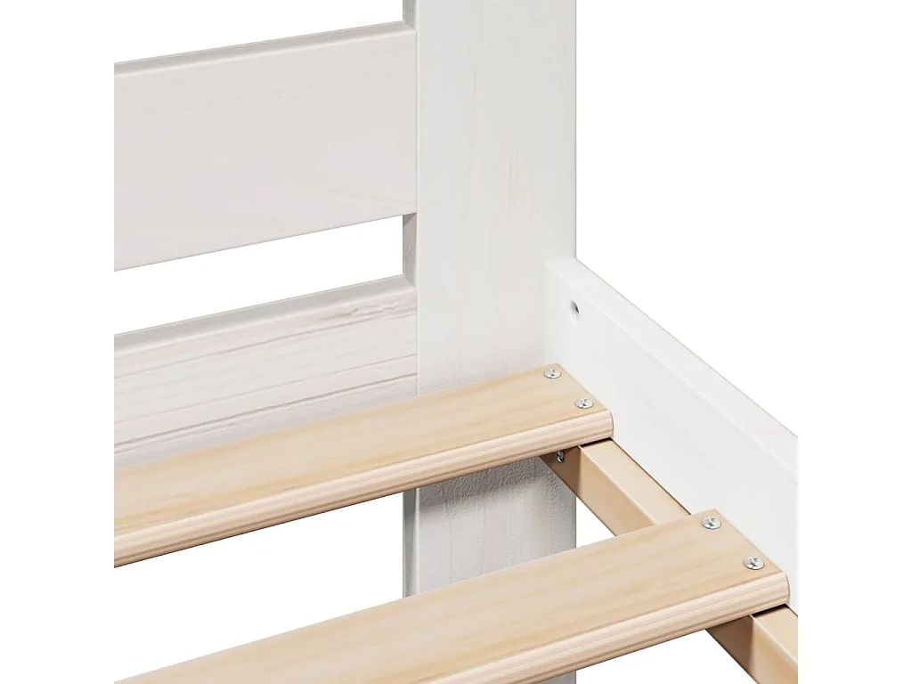 Cama sem colchão 135x190 cm madeira de pinho maciça branco