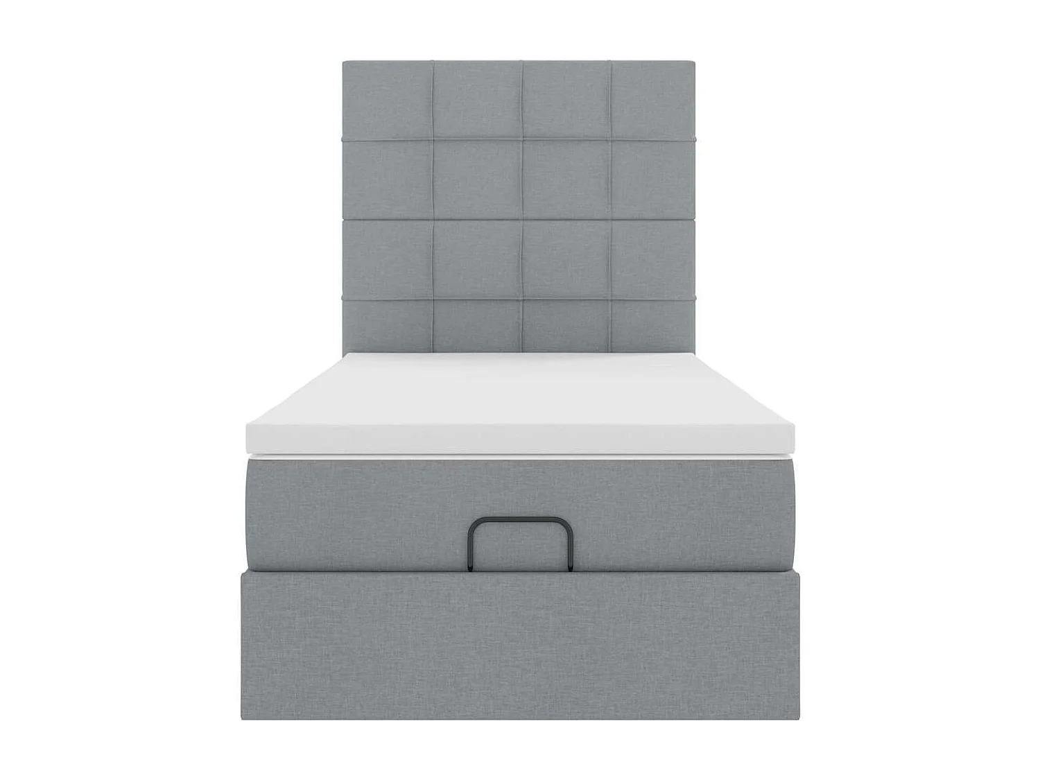 Pouf Letto con Materasso e LED Grigio Chiaro 80x200cm Tessuto