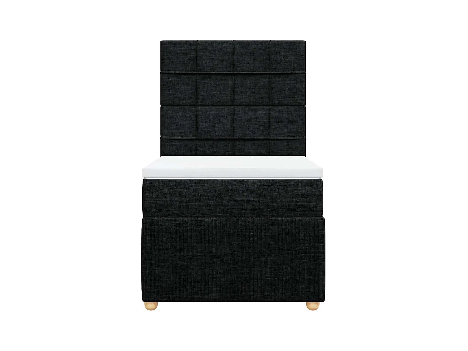 Boxspringbett mit Matratze Schwarz 80x200 cm Stoff