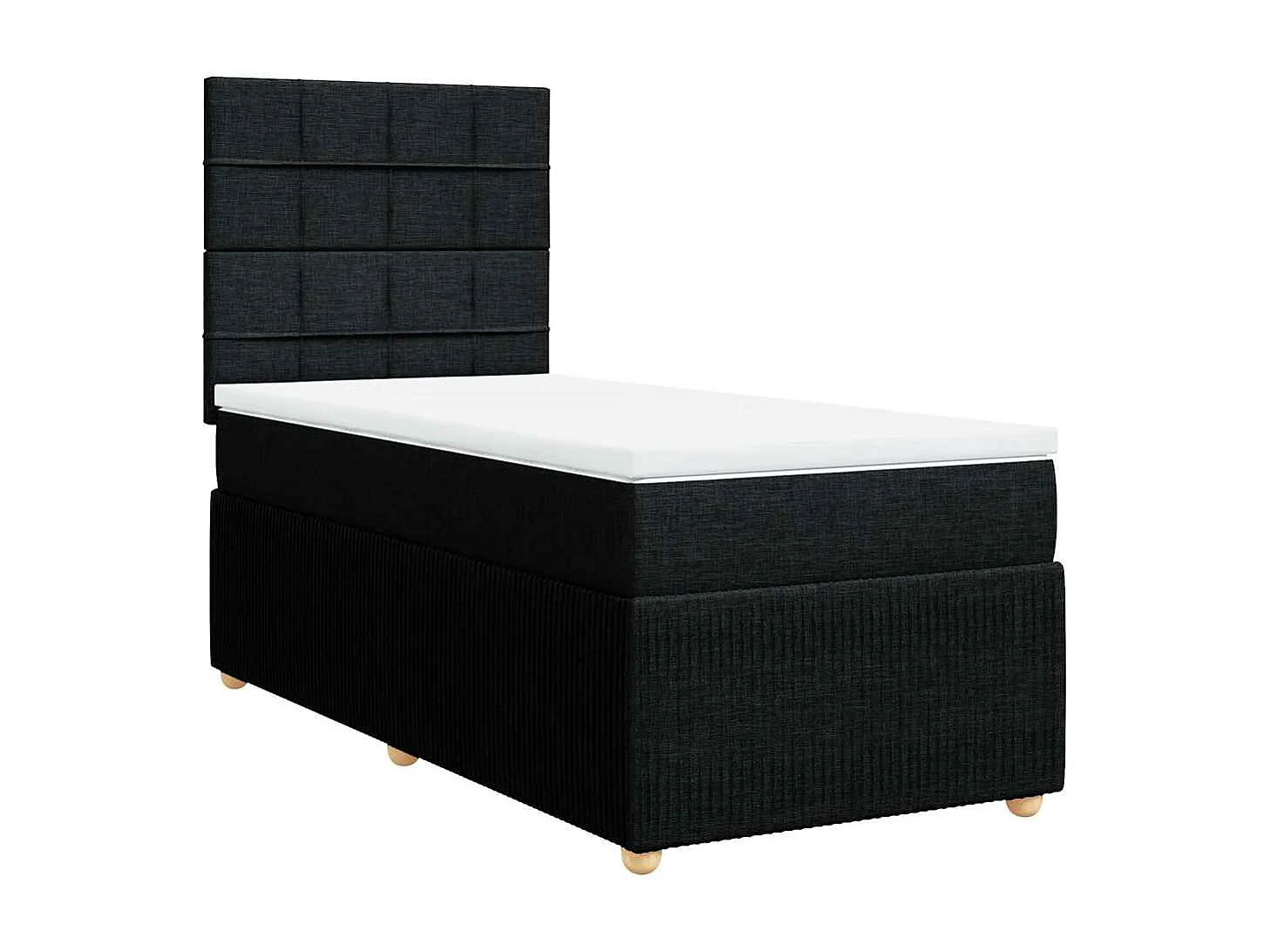 Boxspringbett mit Matratze Schwarz 80x200 cm Stoff