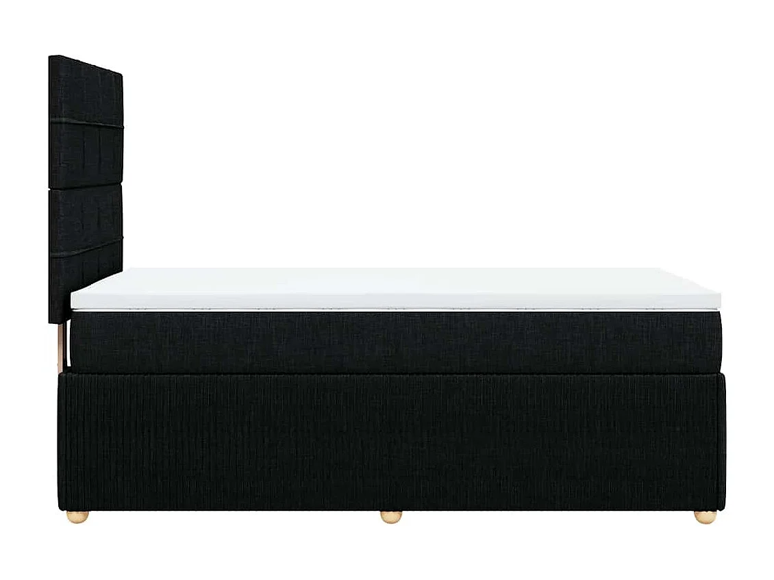 Boxspringbett mit Matratze Schwarz 80x200 cm Stoff