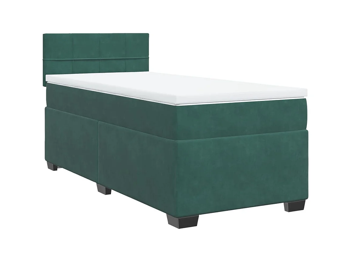 Boxspringbett mit Matratze Dunkelgrün 80x200 cm Samt