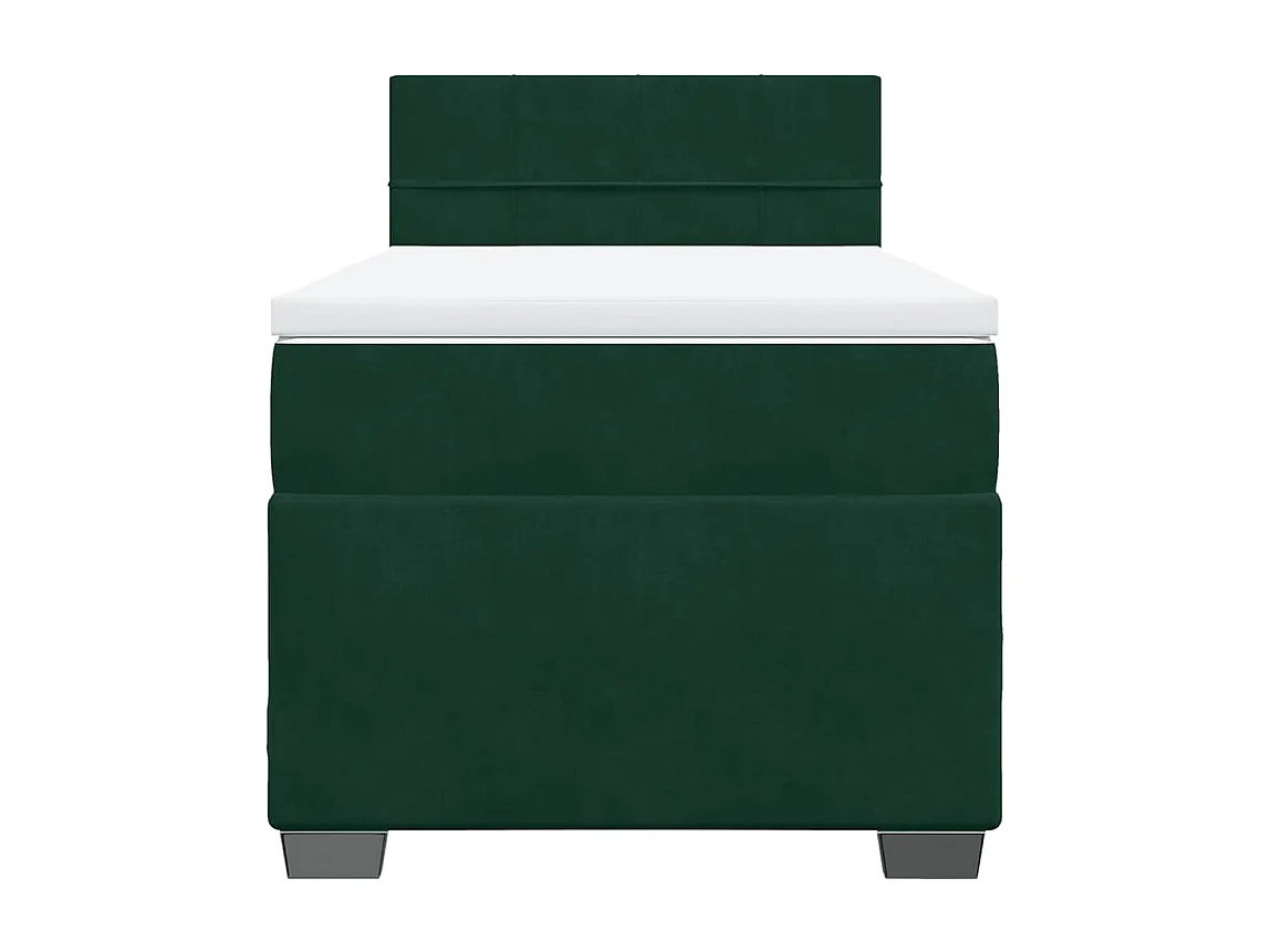 Giroletto a Molle con Materasso Verde Scuro 80x200 cm Velluto