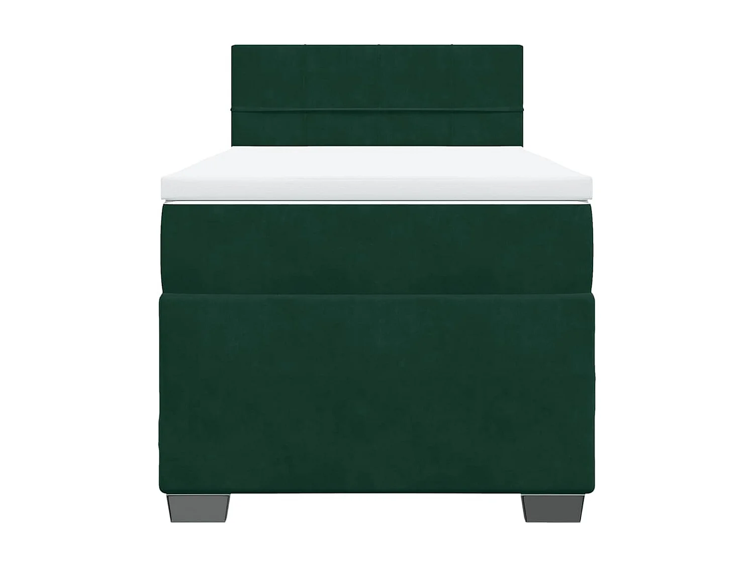 Cama box spring con colchón terciopelo verde oscuro 80x200 cm