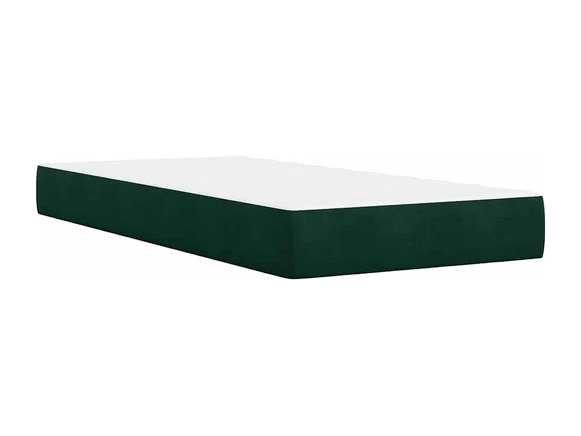 Cama box spring con colchón terciopelo verde oscuro 80x200 cm