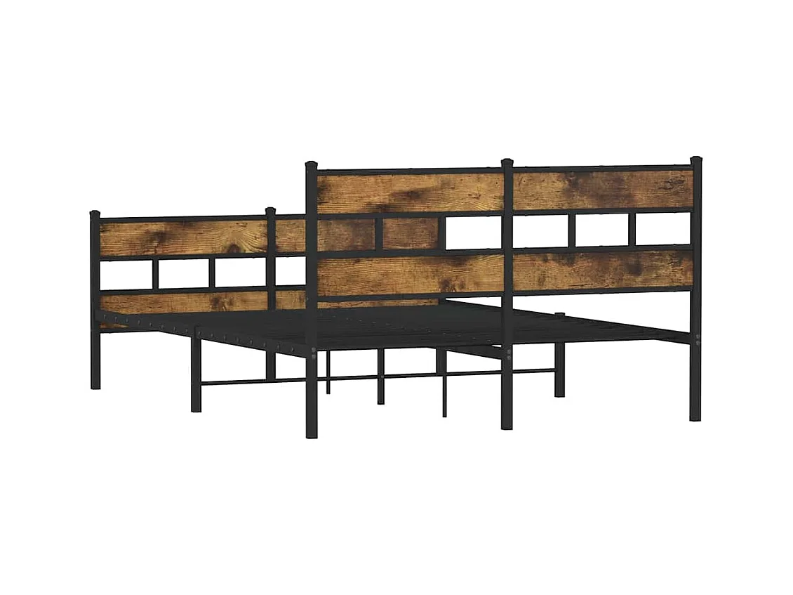 Metallbett ohne Matratze Räuchereiche 135x190 cm
