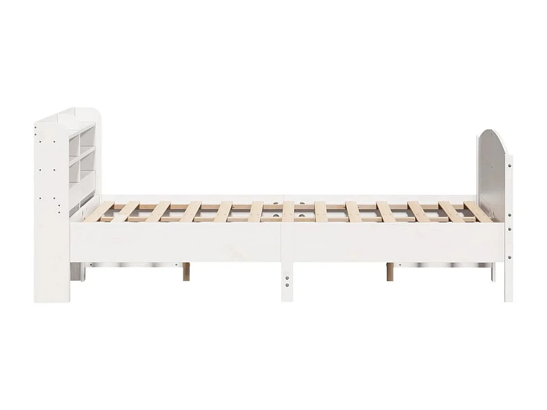 Cama sem colchão 135x190 cm madeira de pinho maciça branco