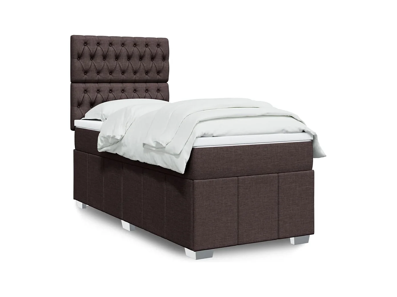 Cama com molas/colchão 80x200 cm tecido castanho-escuro