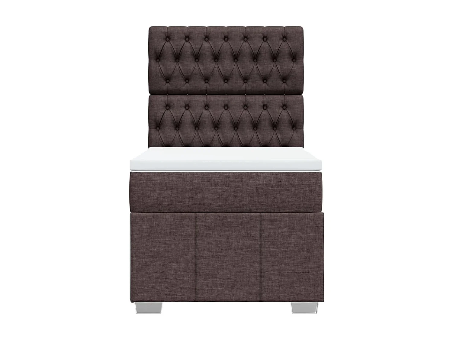 Cama com molas/colchão 80x200 cm tecido castanho-escuro