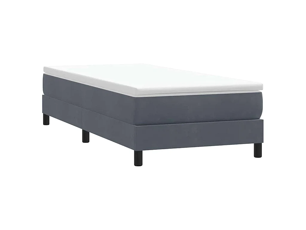 Boxspringbett mit Matratze Dunkelgrau 80x210 cm Samt