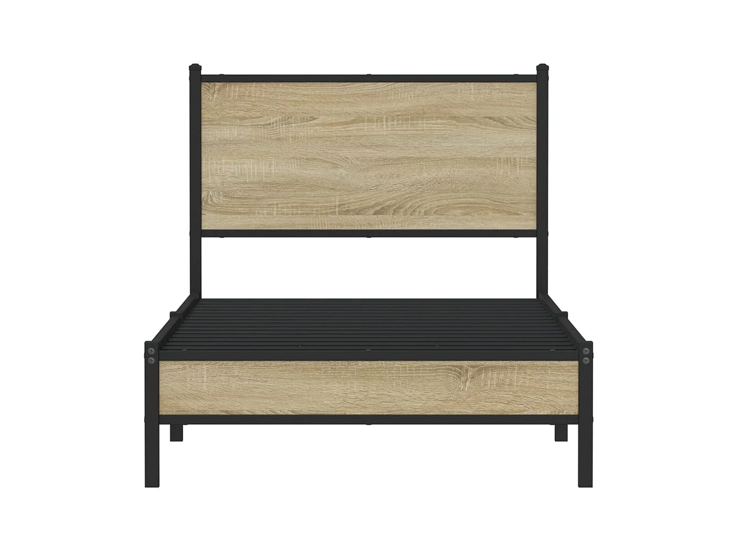 Metallbett ohne Matratze Sonoma-Eiche 75x190 cm
