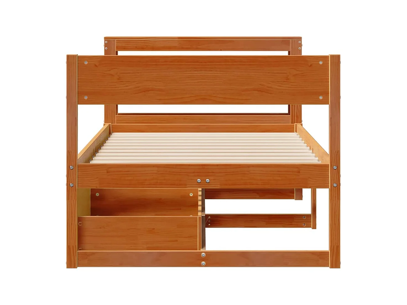 Cadre de lit sans matelas cire marron 75x190 cm bois pin massif