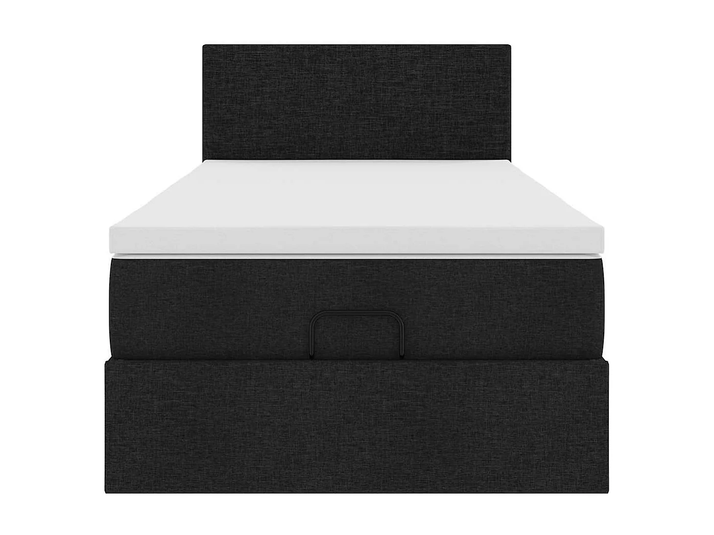 Ottoman bed met matras 80x200cm stof zwart